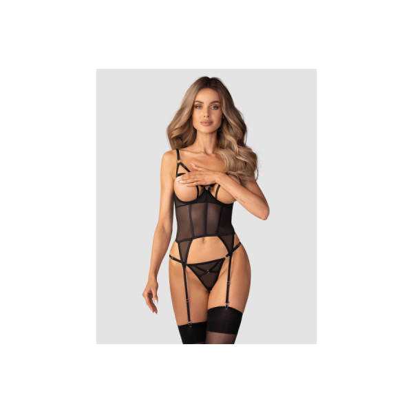 Euridia corset et string - Noirs